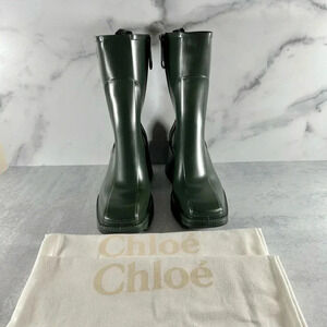 *NEW* Forest green Chloe rain boots size 10